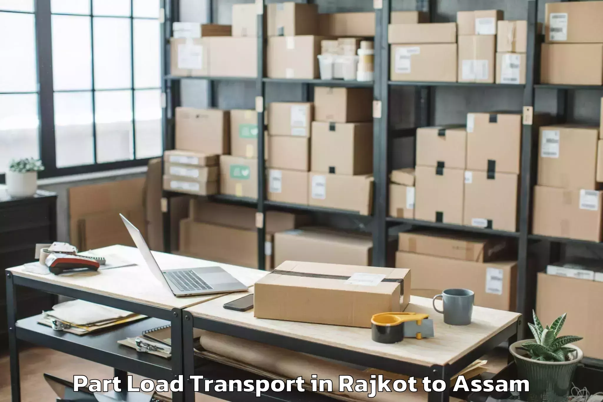 Book Rajkot to Salonibari Airport Tez Part Load Transport